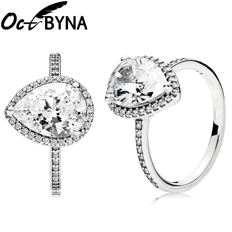 Женское Обручальное Кольцо Octbyna серебряное кольцо с каплей ангела высокое