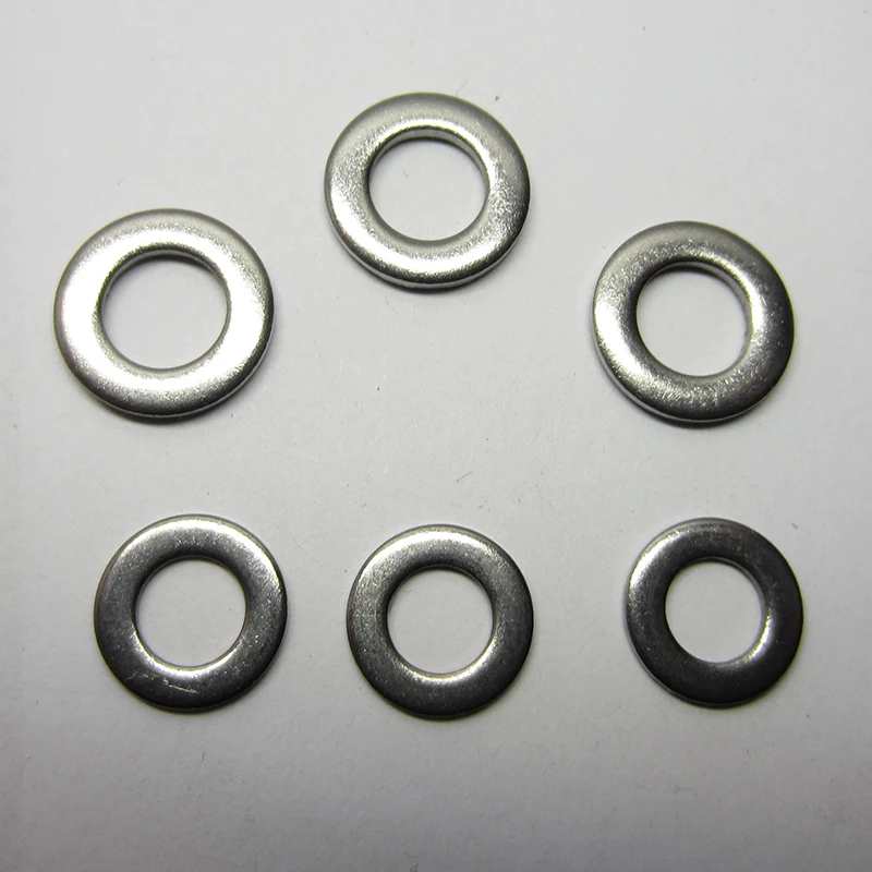 

100PCS M1.6 M2 M2.5 M3 M4 M5 M6 M8 M10 M12 M14 M16 GB97 304 Stainless Steel Flat Washer Plain Washer Flat gasket