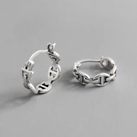 vintage 925 sterling silver earrings women contracted chain female ear clip personality small brinco fine jewelry new arrival