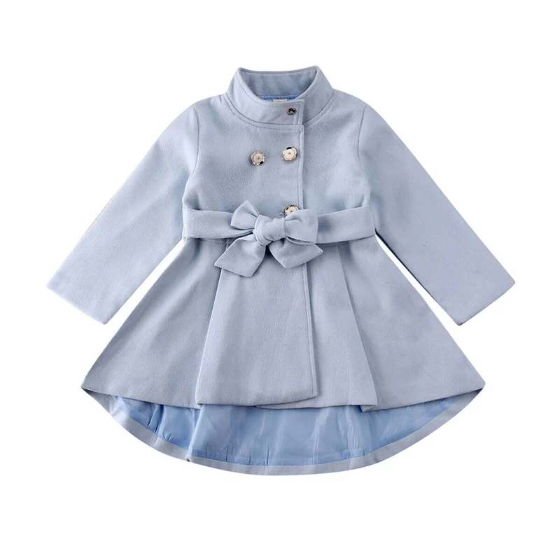 

Toddle Kids Baby Girl Autumn Winter Outerwear Trench Coat Long Dress Long Sleeve Button Fashion Warm Windbreaker Jacket 1-5Y