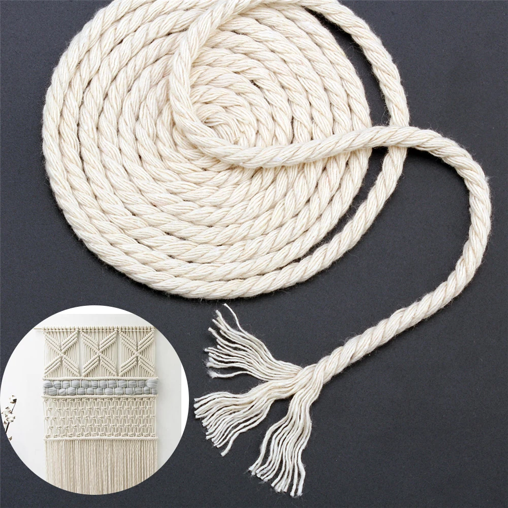 

10M Cotton Rope 4mm Thickness Tapestry Woven Rope Braided Wire Rope Binding Strapping DIY Craft Handmade Decoration Cords