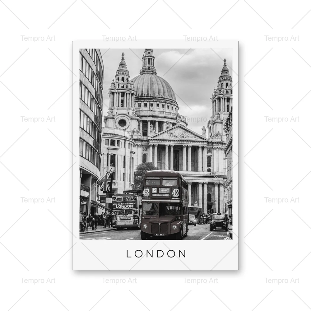 

Черно-белый постер "Городской пейзаж" на холсте