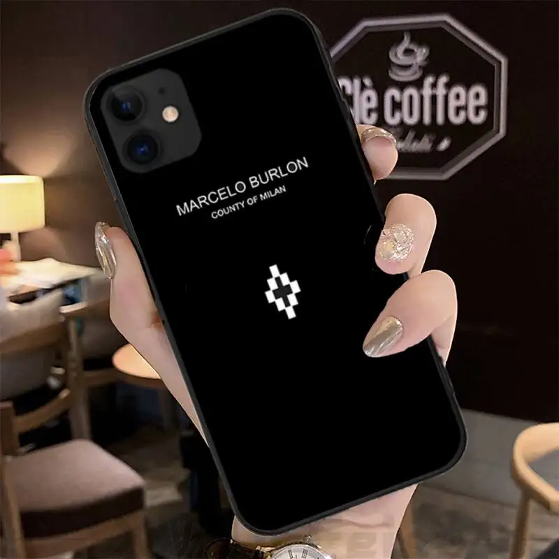 Роскошный брендовый чехол Marceloes Burlon Fundas Coque для IPhone 11 Case 12 Mini XS Max XR 7 8 6s Plus