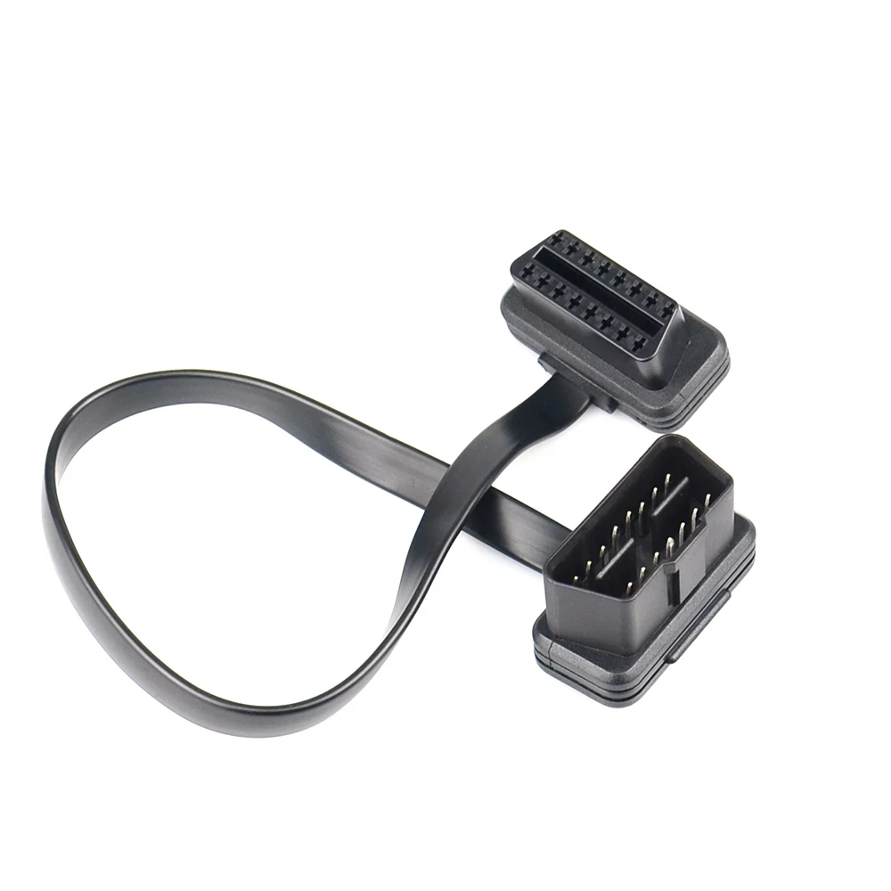 Автомобильный сканер OBDII плоский и тонкий кабель-удлинитель с 16-контактным