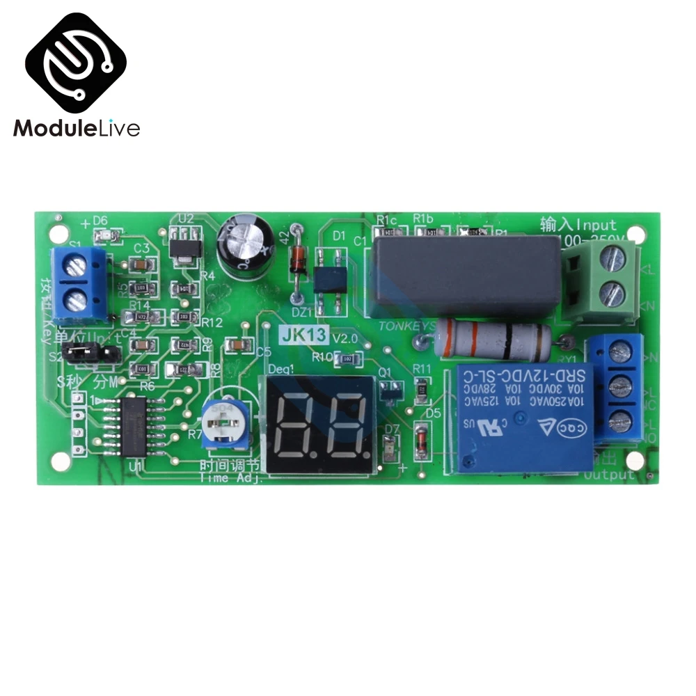 Цифровой дисплей переменного тока 220 В реле задержки таймера плата модуль