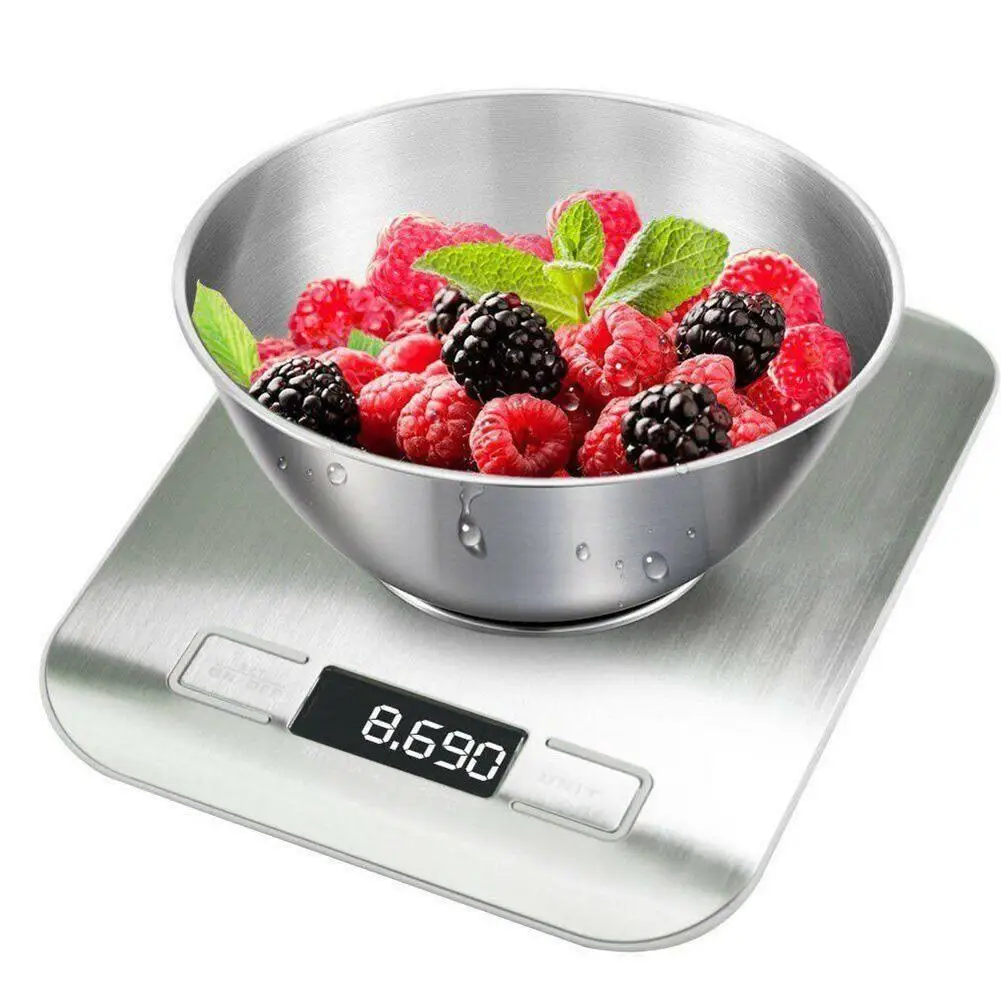 Digital Scale Kitchen Weight Electronic Weighing Balance 1g Slim Platform 5kg Tools Steel Scale Cooking F6R3