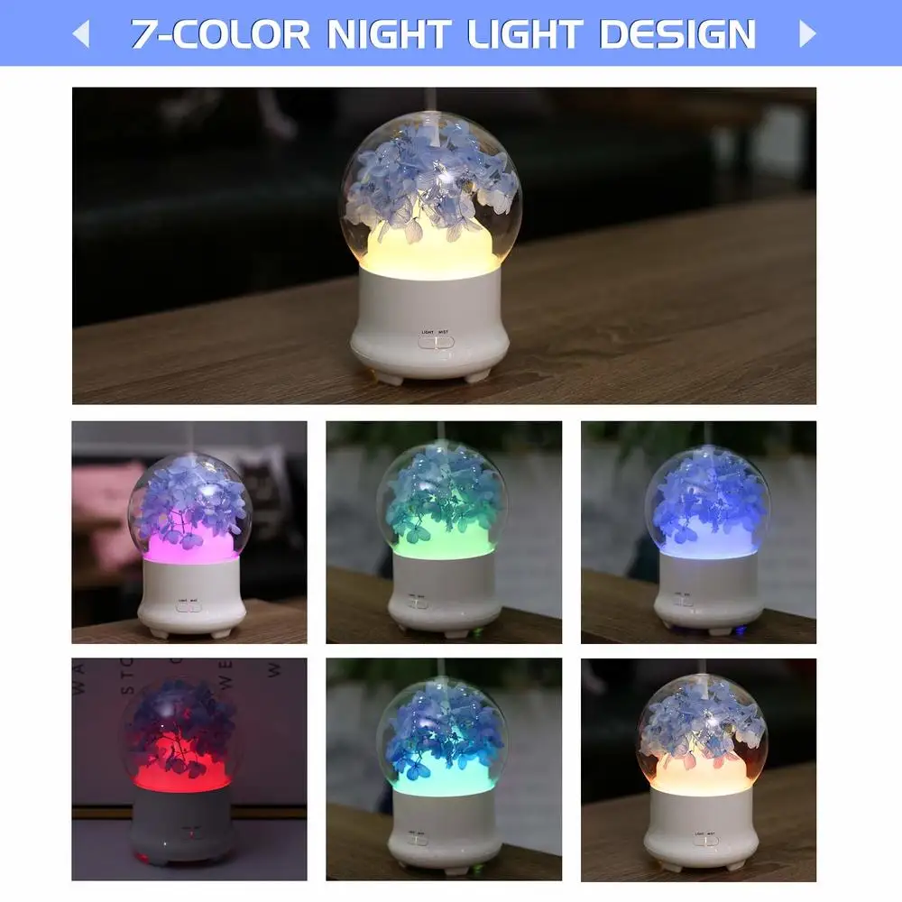 Essential Oil Diffuser Cool Mist Humidifier Flower Design Aroma with Adjustable Mode Auto off for Home Office Blue | Бытовая техника