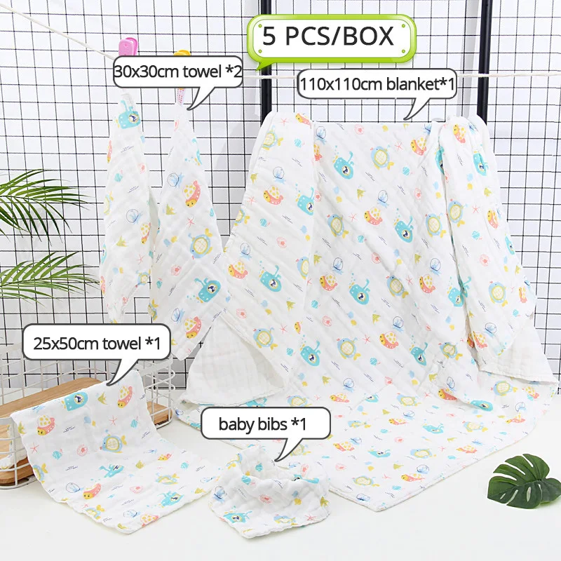5 шт./компл. газовое комплект полотенец для малышей Многослойные Blacket детское