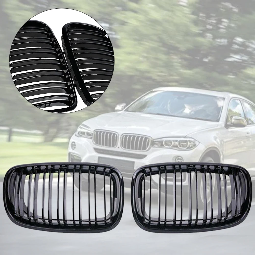 Передняя решетка радиатора X5 X6 двойная для 2007-2013-bmw E70 E71 АБС-пластик глянцевый
