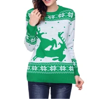 plus size christmas elk pattern knitted sweaters women 2021 fall winter fashion clothes oversized jumpers female loose pullovers