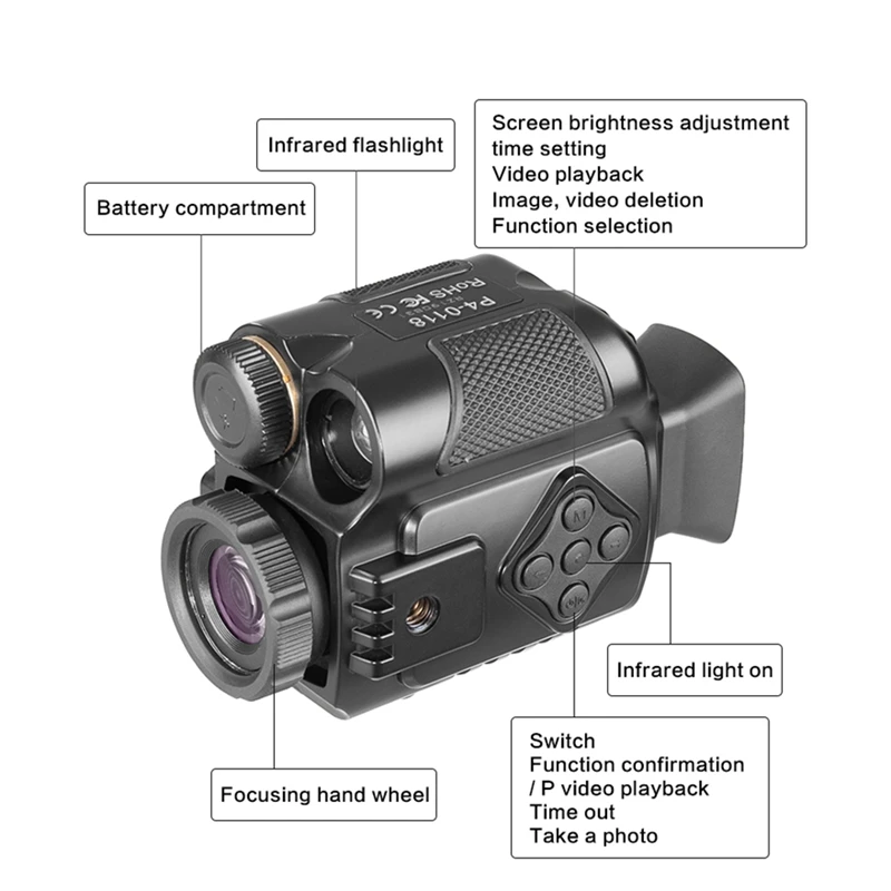 Цифровой инфракрасный монокулярный мини-телескоп с функцией ночного видения 8 Гб
