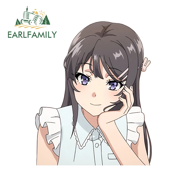 

EARLFAMILY 13cm x 10.2cm For Mai Sakurajima Funny Car Stickers Repair Decal Graffiti Sticker Vinyl Car Wrap Cartoon Graphics