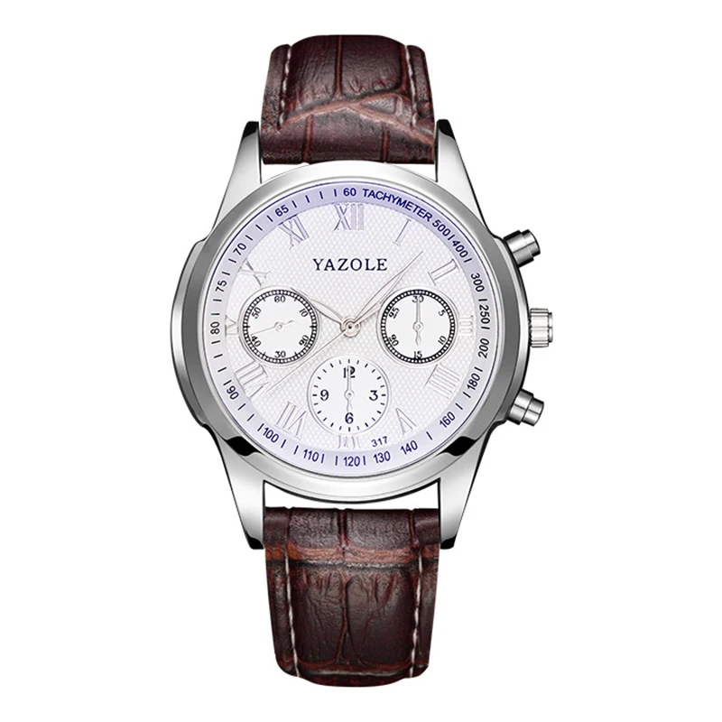 As the picture4 Брендовые Часы yazole бизнес ремень мужские часы модные кварцевые часы с подсветкой уникальные кожаные часы для отдыха Relogio Masculino - Цвет: As the picture4