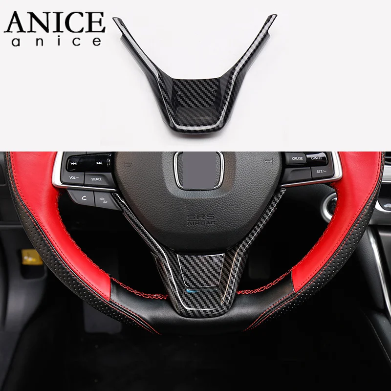 Обшивка логотипа на руль из углеродного волокна или хрома подходит для Honda Accord 2018