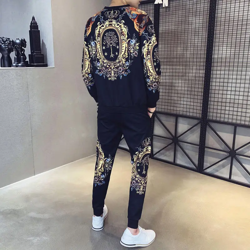 Пуловер с цифровой печатью и длинным рукавом свободный трендовый Универсальный