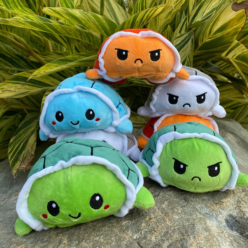 

Reversible Turtle Plush Kids Soft Gift Plushie Plush Toy Animals Double-Sided Flip Doll Cute Toys Peluches For Pulpos Kid