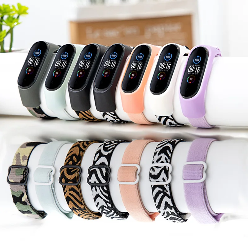 

Elastic Bracelet for xiaomi mi band 5 6 strap nylon solo Loop smart watchband Replacement Scrunchie belt for xiaomi mi band 4 3