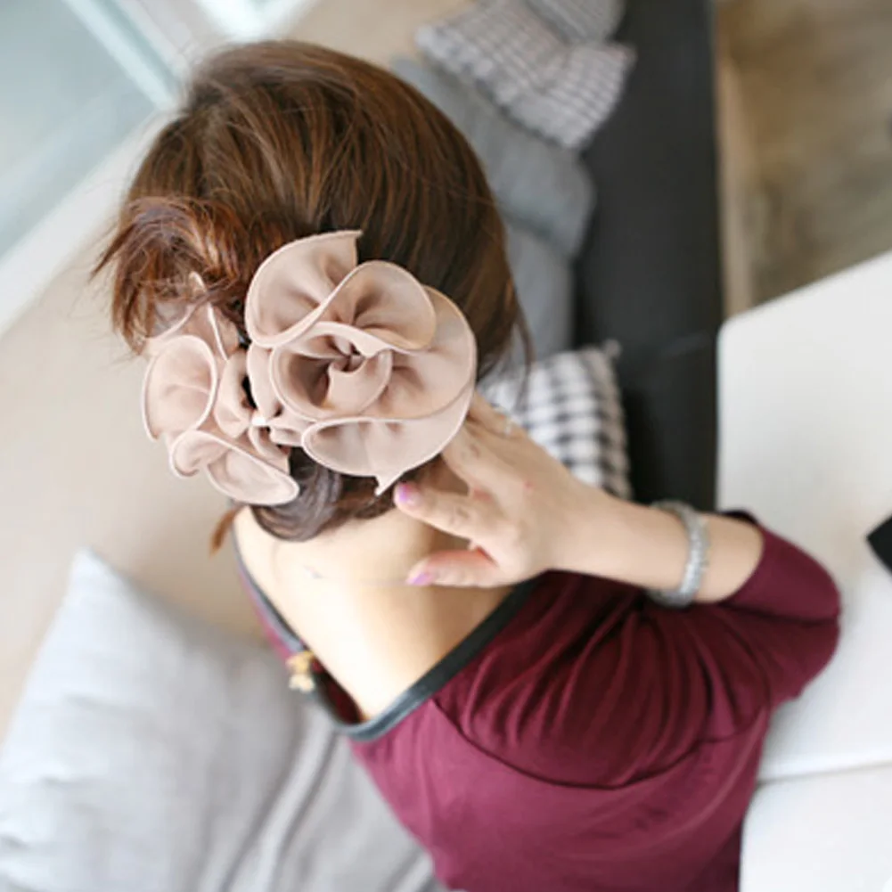 

Заколка для волос с большим шелковым цветком, Модный зажим для волос с бантом, Элегантная универсальная заколка для девушек, простые аксесс...