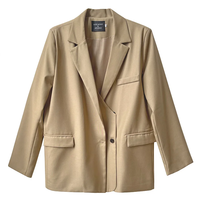 

Yeeloca Design Sense Loose Suit Coat Women Spring Single Breasted Notched Coat Office Lady Korean Version Loose Suit Top