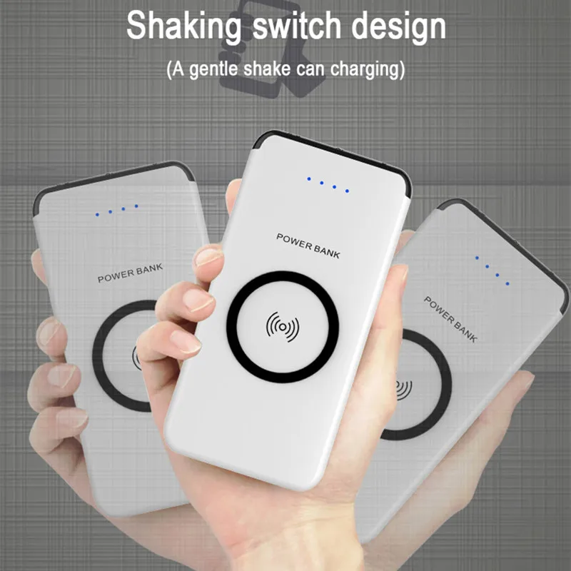 

Wireless Charging Power Bank 10000mAh Mobile Phone External Battery Charger For Xiaomi Huawei Samsung iphone Auxiliary Battery