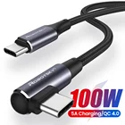 PD 100 Вт60 Вт Быстрая зарядка USB Тип C к USB C кабелю QC4.0 колено Тип C быстрое зарядное устройство для Huawei P40 Samsung S10 S20 Xiaomi