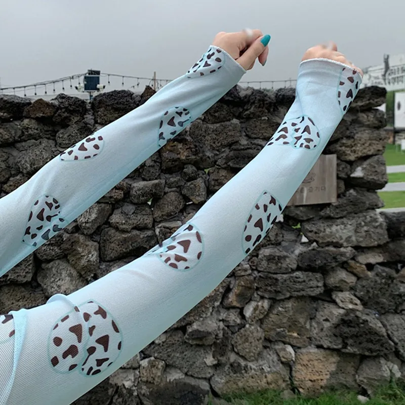 

Summer Fashion Long-Sleeved T-Shirt Thin Print Bottoming Shirt Women Mesh Top Sunscreen Clothing