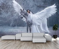 xue su custom wallpaper wall cloth nordic fantasy forest pegasus beautiful background wall a variety of materials are available
