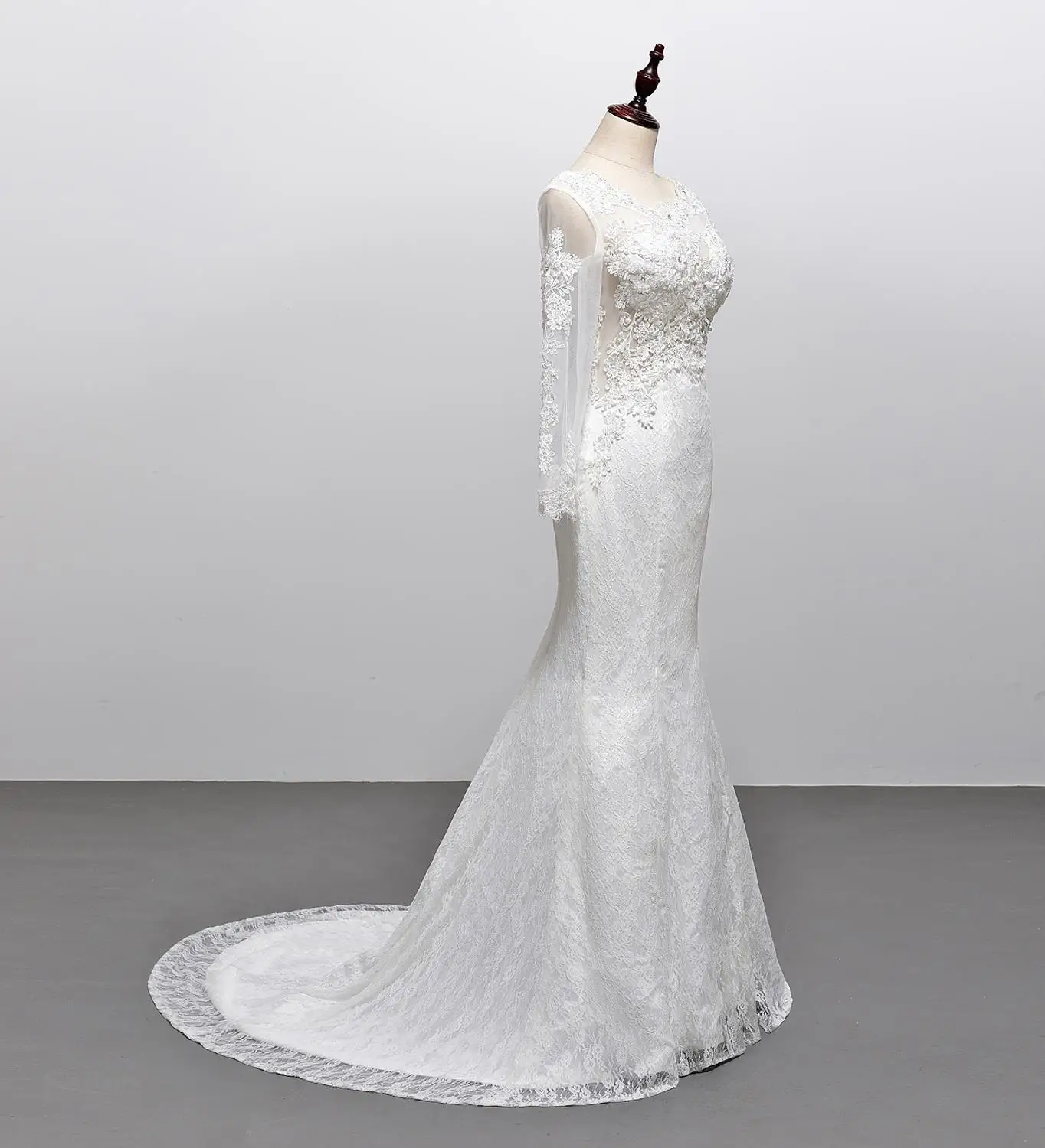 Solovedress свадебное платье с длинными рукавами элегантная аппликация круглый вырез