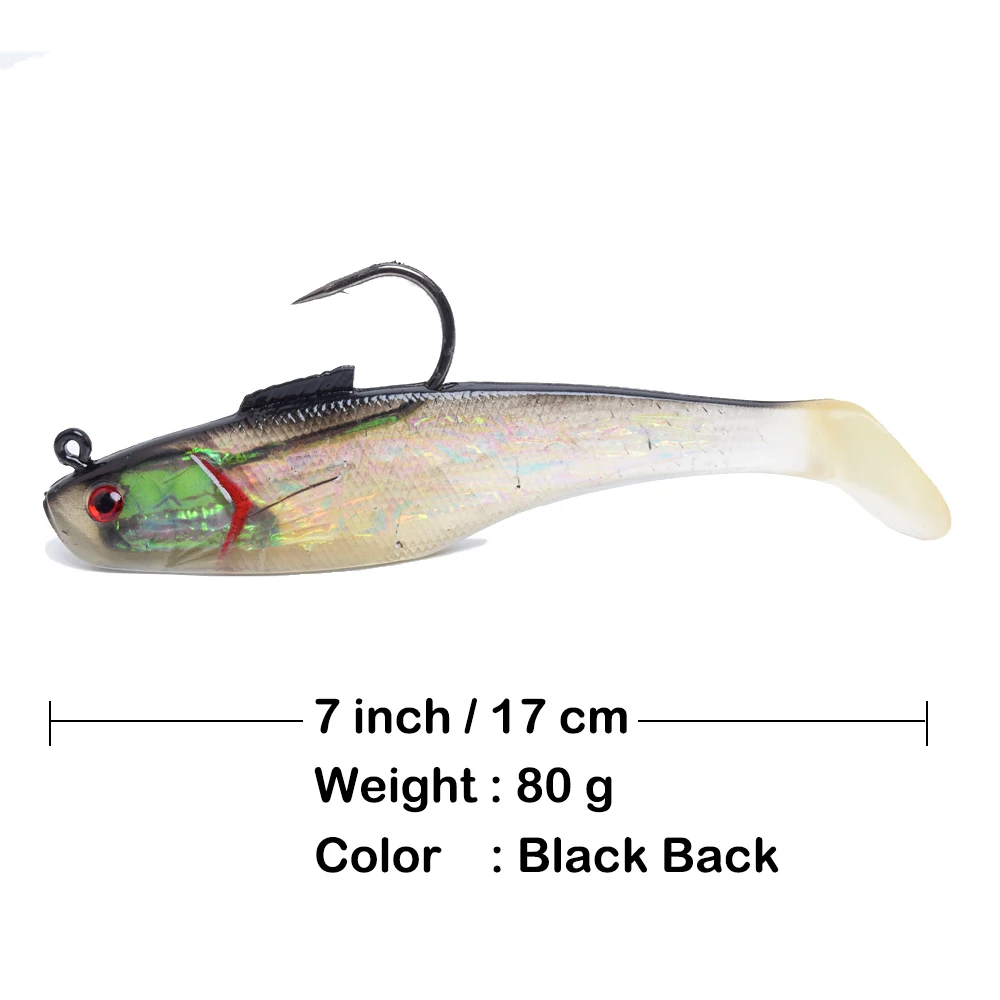 " /17 см, 9"/23 см длина большой плавательный shad super deap морская лодка Троллинг Большая Игра Рыбалка Т Хвост Мягкая приманка с тяжелым острым крючком