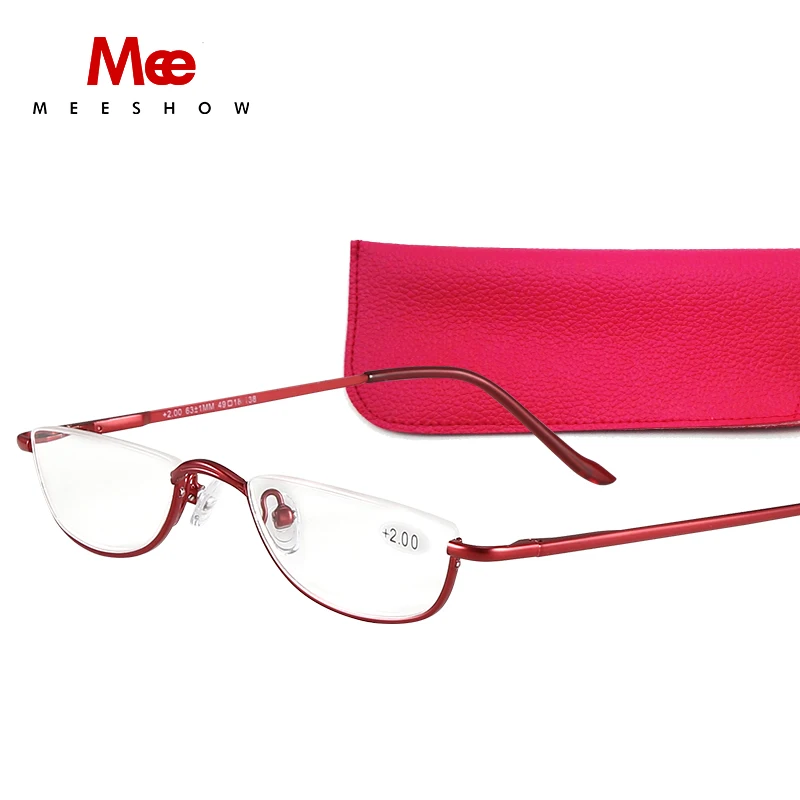 Meeshow Нержавеющая сталь очки для чтения женские пресбиопии половина оправы Для