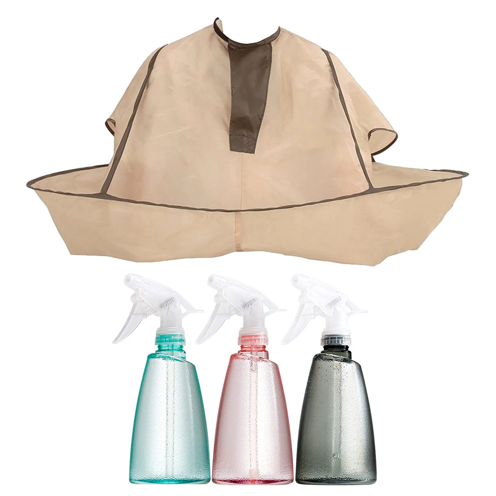 

Hair Cutting Cape Adult Foldable Hair Cutting Cloak Umbrella with Empty Spray Bottles(3 Pack)-17Oz Spray Bottle