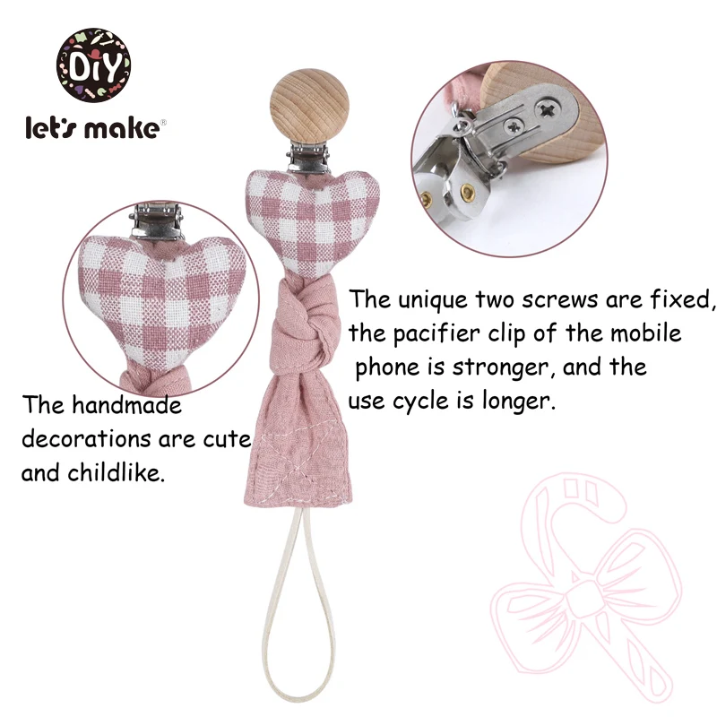 Давайте сделаем 1 шт. детская пустышка на цепочке с прищепкой цепочка из хлопка