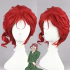 Приключения Джоджо Косплэй парик Kakyoin Нориаки из JOJO красный вьющиеся короткие высокого Температура волокна Syntheitc накладные волосы парик Кепка