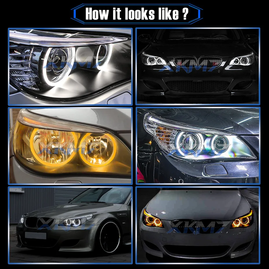 LED ангельские глазки для BMW E60 E61 Ксеноновые галогенные фары модифицированные