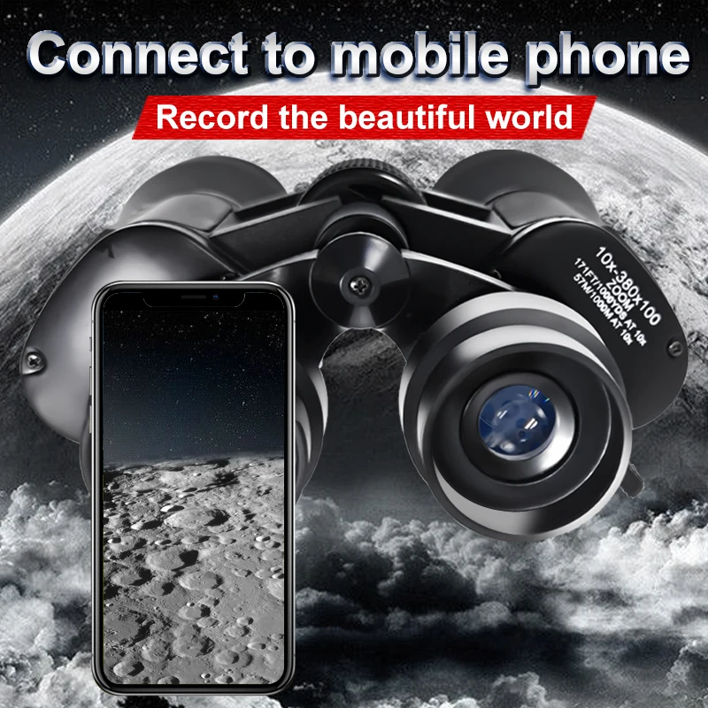 Бинокль 10-380x100 мощный профессиональный водонепроницаемый телескоп с большим