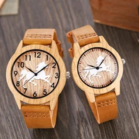 new bamboo or horse design imitation wood watch men women couple wristwatch wooden watches acrylic male brown wrist clock reloj