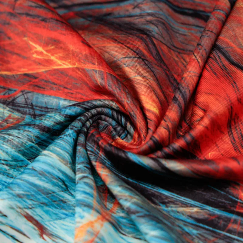 

Sexy Tie Dye Print Round Neck Long Sleeves Slim Knee-Length Dresses Women 2020 Autumn European And American Fashion Clothes