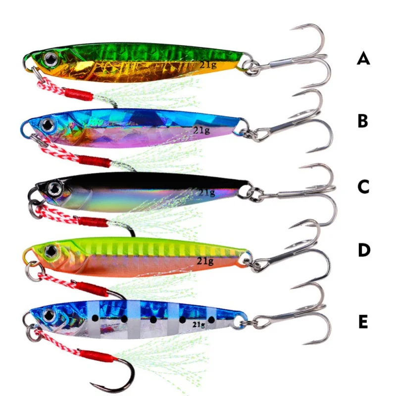 

Fishing Lure Glow Jigs Artificial Lures 5 Colors Bass Pike Grouper Carp Fishing Lead Jig Tackle 7g/10g/14g/17g/21g