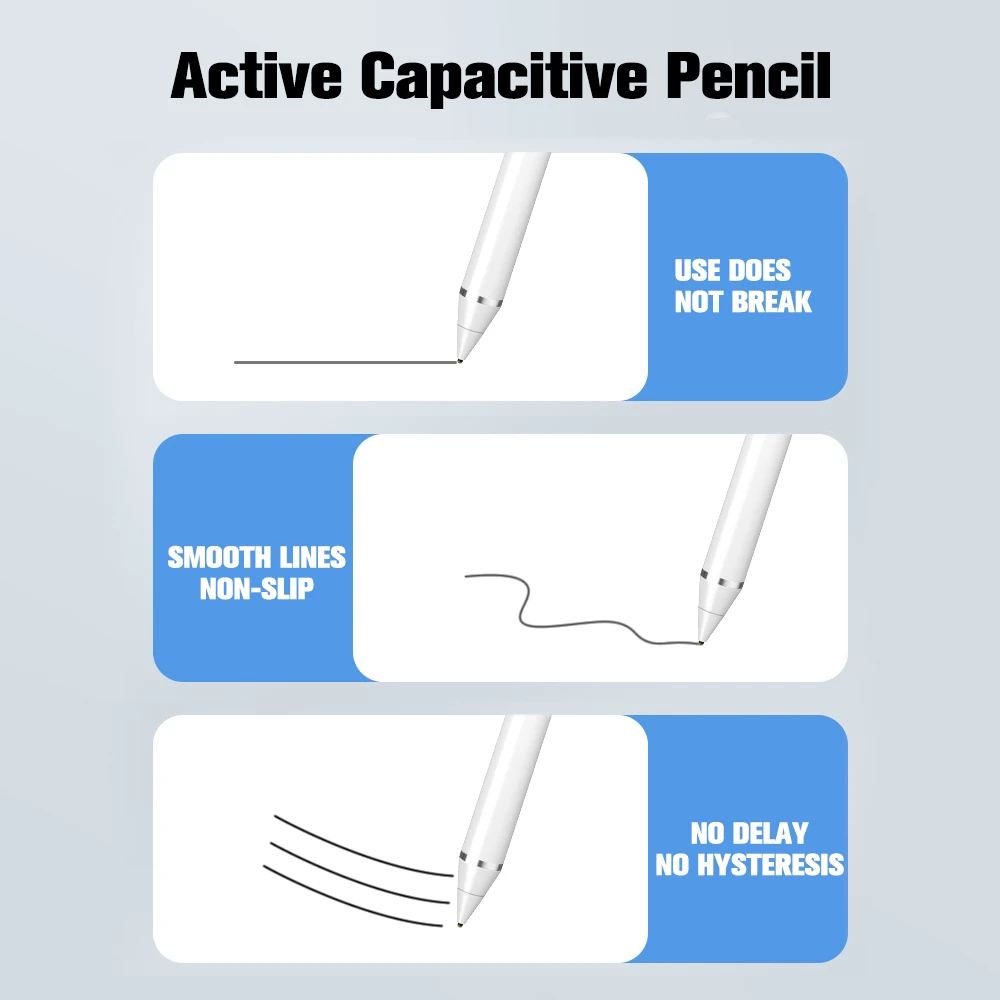 active stylus pen universal capacitive touch screen pencil for iosandroid tablet mobile phones writing drawing for iphone x xr free global shipping
