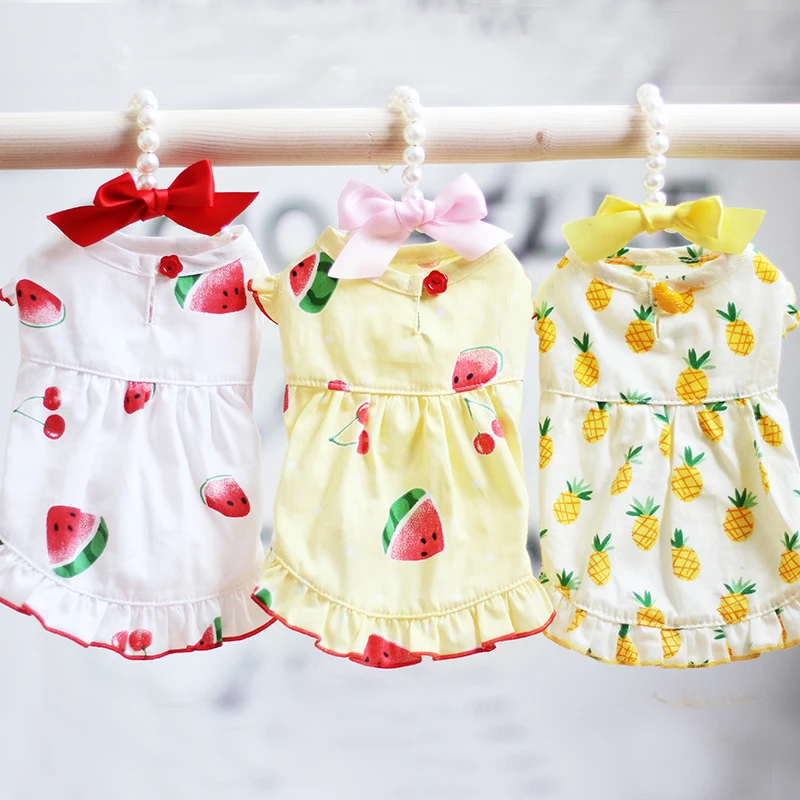 Летнее платье для кошек костюм маленьких и средних собак одежда чихуахуа