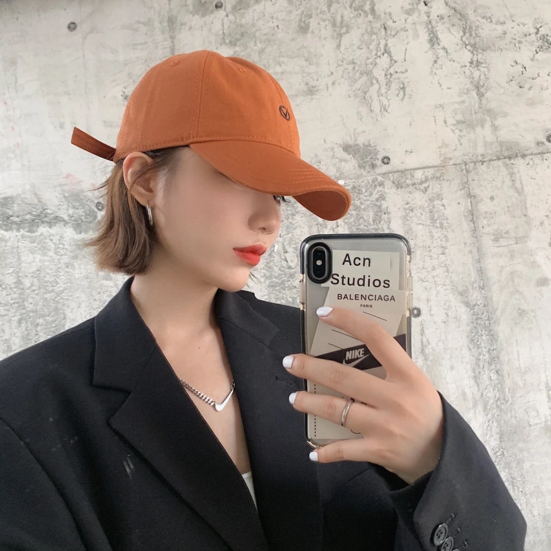 

Instagram popular logo Summer Baseball Cap Korean versatile Japanese style small breathable cap to show the face of the minority