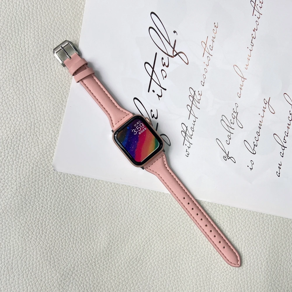 

high quality Leather Loop for iwatch series se 6 5 4 3 2 1 44mm Strap for Apple Watch Band 38mm 42mm 40mm