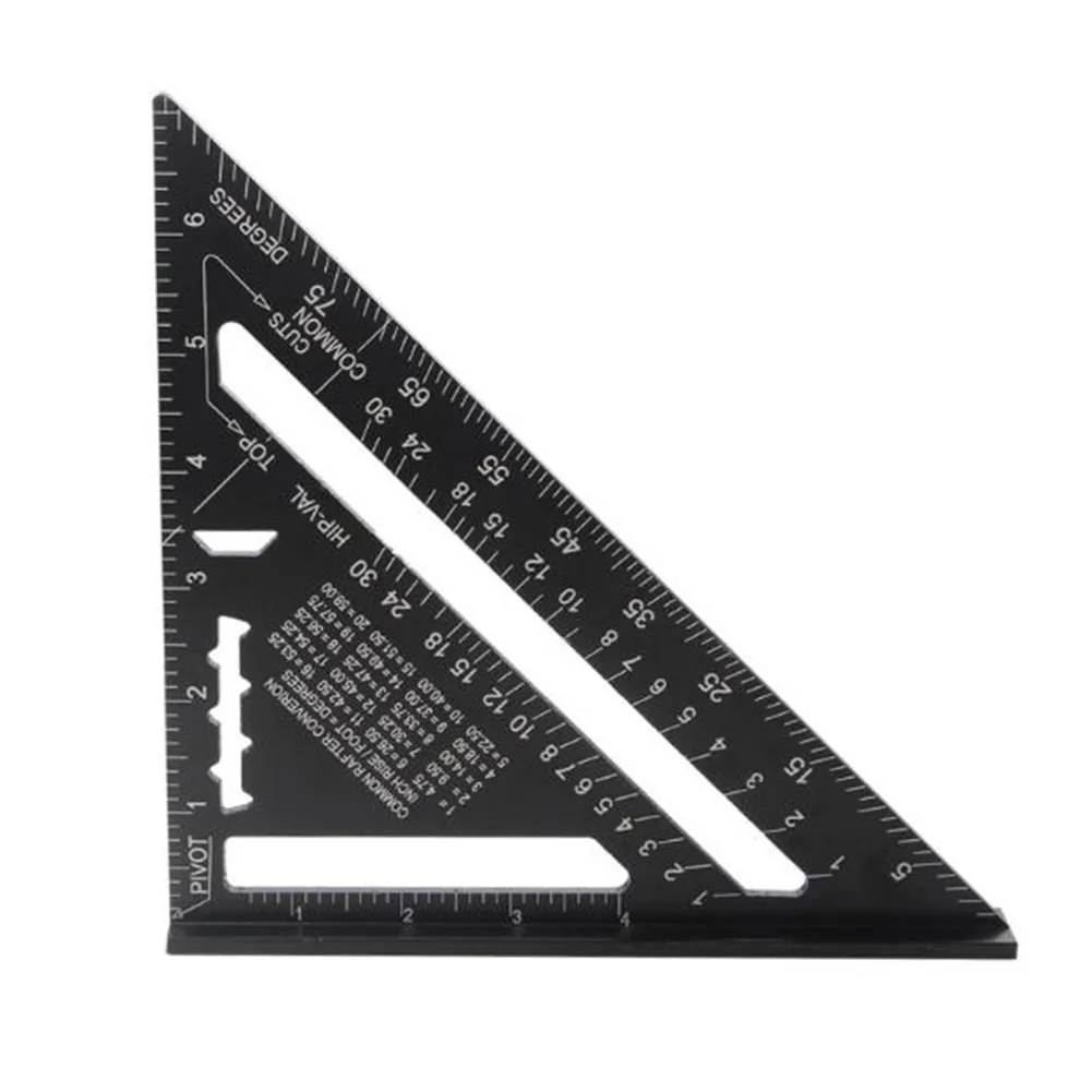 

7 Inch Straight Angle Ruler Aluminum Alloy Triangle Ruler Measuring Tool