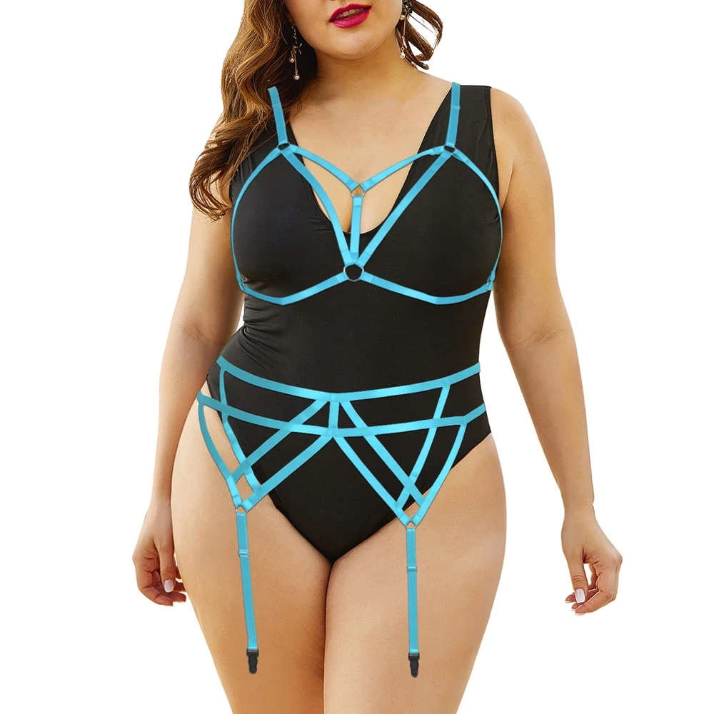 

Goth Chest Harness Gothic Bondage Costumes Plus Size Plump Garter Belts Exotic Women's Underwear Sexy Lingerie Necklace Hanging