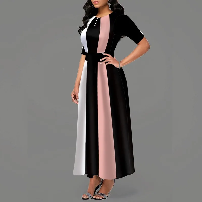 Женское Повседневное платье в стиле пэчворк Элегантное Длинное пляжное бальное