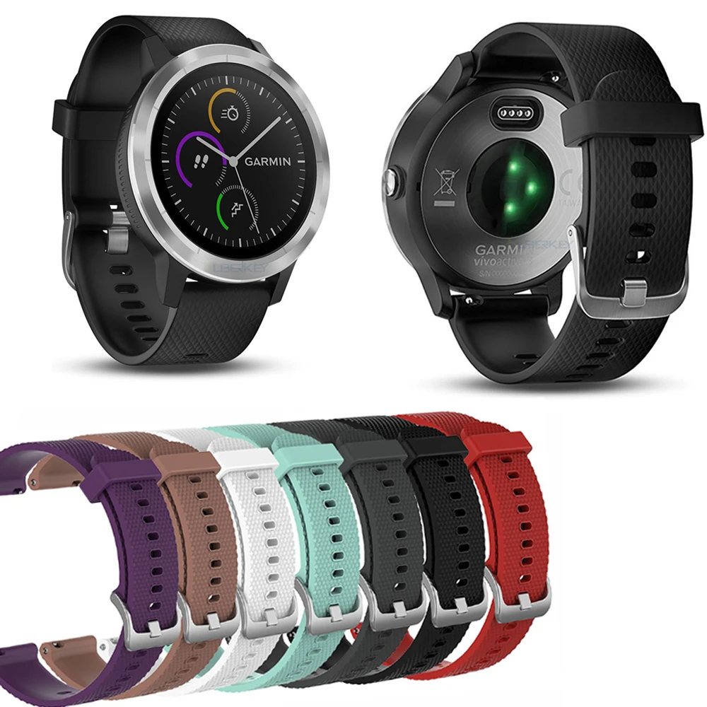 Duszake 20 мм силиконовый ремешок для Garmin Vivoactive 3 Vivomove HR сменный Браслет для Garmin Vivoactive3 музыкальный ремешок
