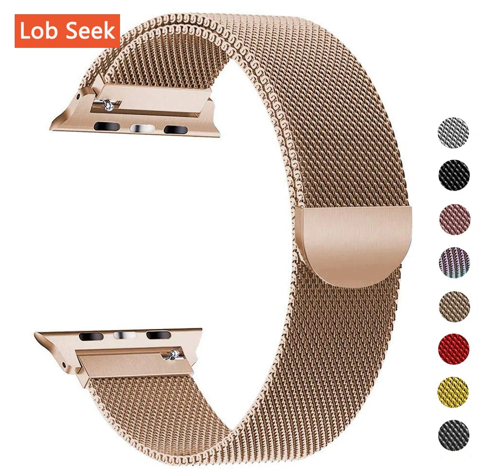 Миланский Браслет петля ремешок из нержавеющей стали для Apple Watch серии 2 3 5 42 мм 38