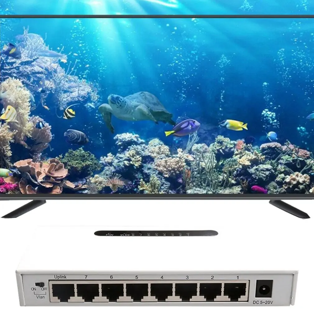 

8-Port PoE Network Switch Unmanaged Gigabit 1000M Ethernet Switch Metal casing strong durable Switch