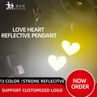 Светоотражающая Сумка-брелок в форме сердца, аксессуары для студенческой и школьной сумки, мягкие брелки-отражатели из ПВХ для обеспечения безопасности