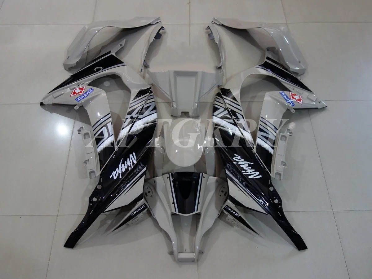

New ABS Plastic Shell Motorcycle Fairing kit Fit For kawasaki Ninja ZX10R 2011 2012 2013 2014 2015 ZX-10R Custom Black Gray